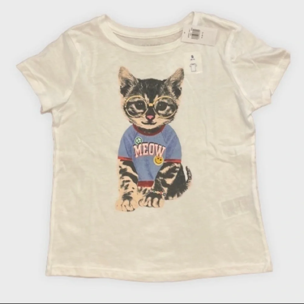 Preppy kitty cotton tee shirt- 219